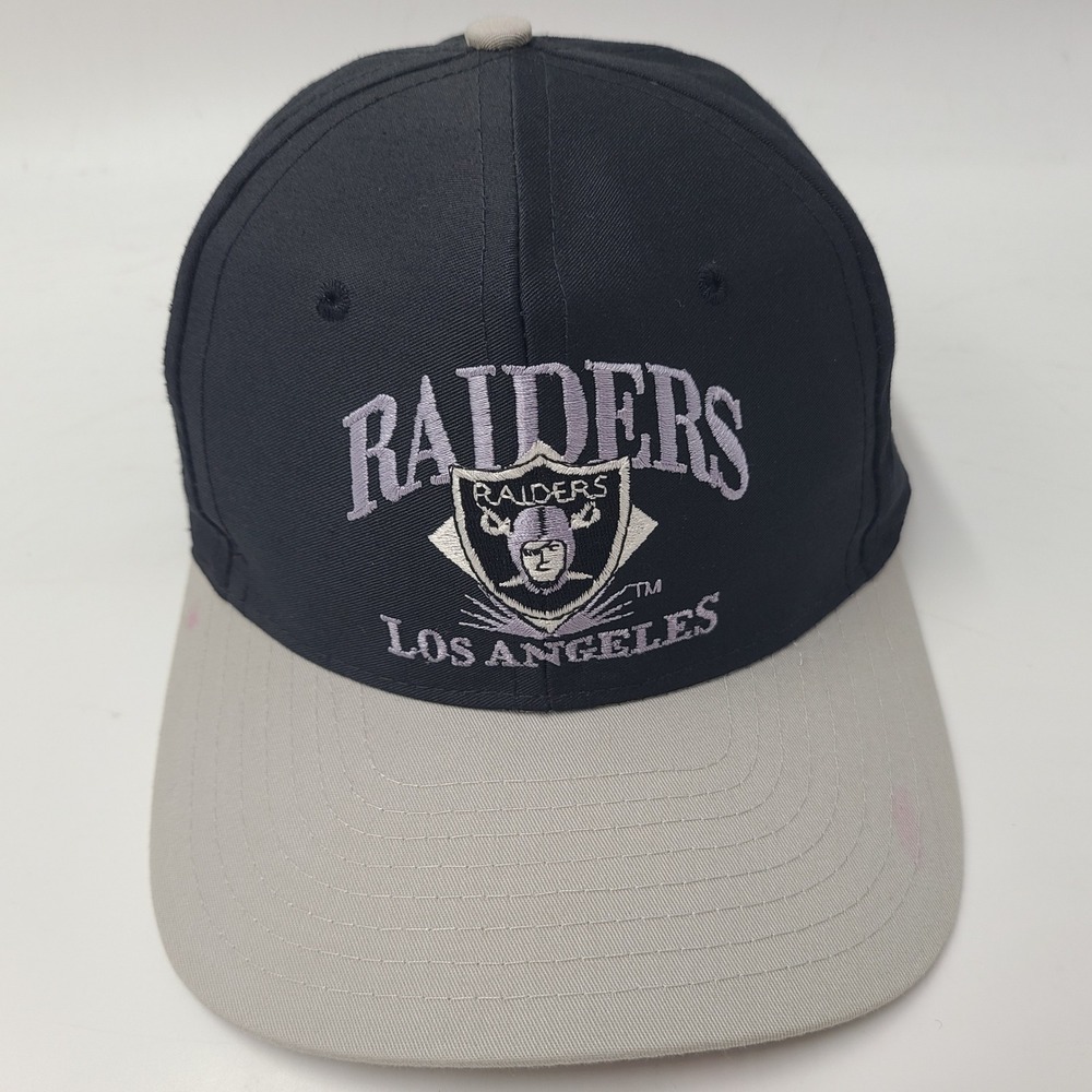 Vintage Los Angeles Raiders Hat Snapback AJD Black Gray NFL Football 80s 90s Men - Picture 1 of 13